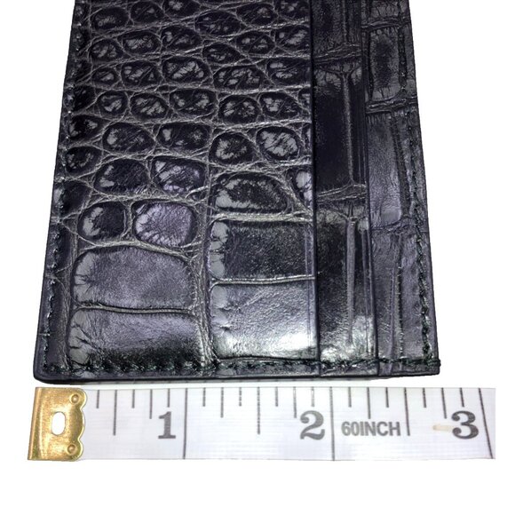 NWOB  Gucci Crocodile Distressed Finish Card Holder Case Black - Picture 5 of 5